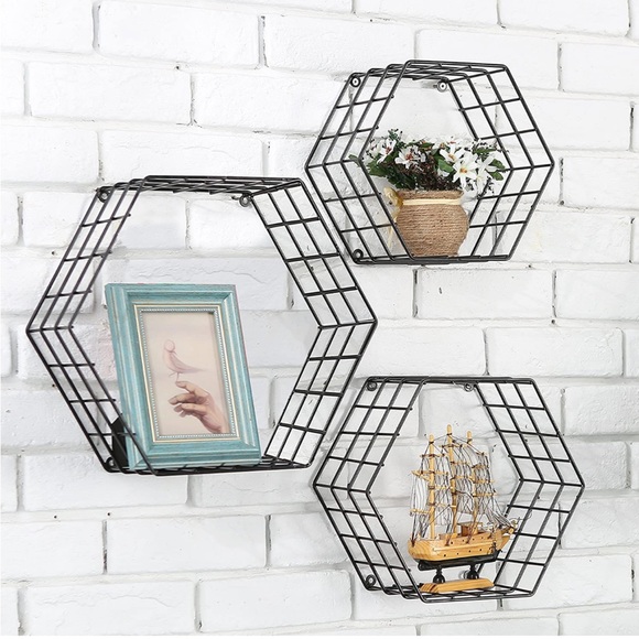 Wall Decor Black Metal Hexagon Shelving Poshmark